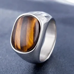 anillo clasico con piedra de ojo tigre 54 dinero 804 1 Anillo Ojo de Tigre, Aretes Ojo de Tigre, Nuevos productos Luviol
