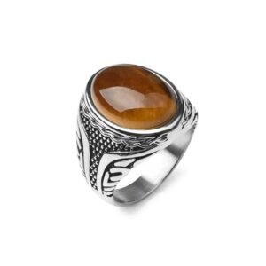 anillo de piedras semipreciosas en acero inoxidable 67 2 305 1 1