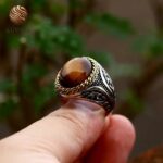 Anillo de sello con piedra natural para hombre