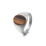 Anillo Ojo de Tigre en Acero Inoxidable – Sello