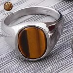Anillo Ojo de Tigre en Acero Inoxidable – Sello