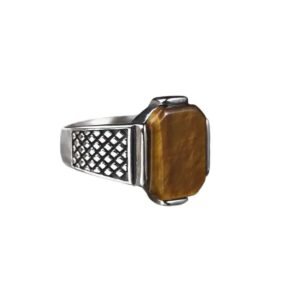 anillo ojo de tigre en acero inoxidable tigre 67 4 911 1 1