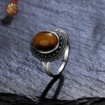 Anillo Ojo de Tigre para Mujer en Plata de Ley