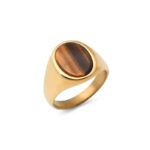 Anillo Ojo de Tigre Puro: Estilo Sobrio