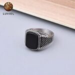 Anillo silencioso de ojo de tigre negro