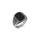 Anillo silencioso de ojo de tigre negro