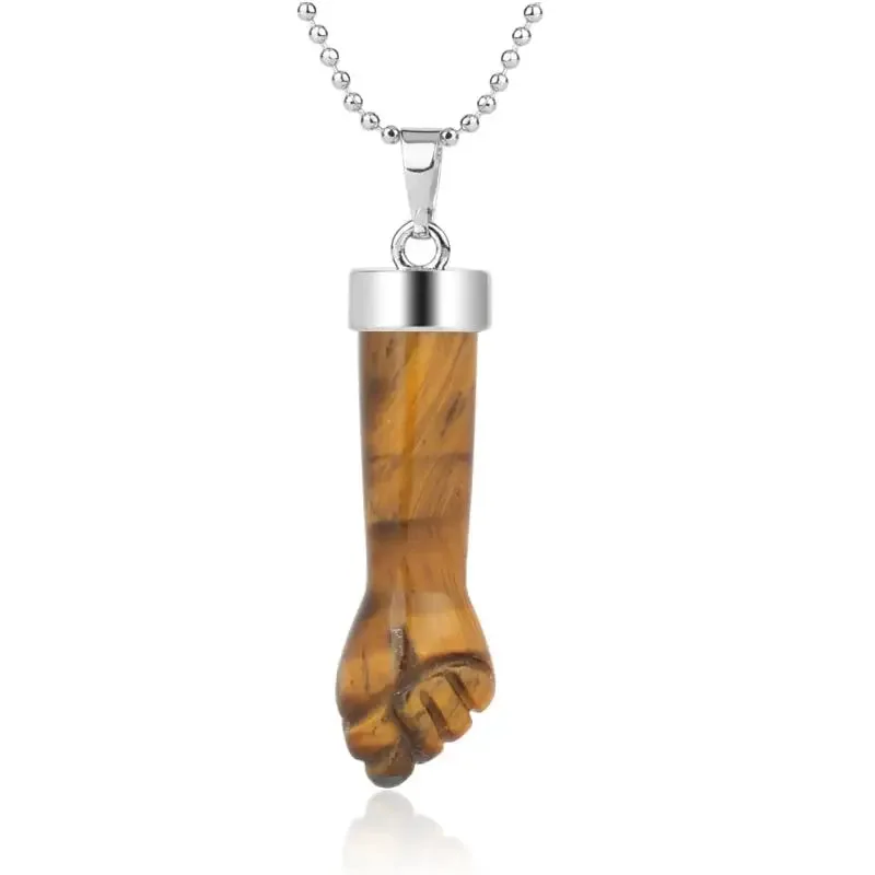 colgante puno cerrado en cuarzo amarillo ojo de tigre 800 1 Colgante Ojo de Tigre, Collar Ojo de Tigre, Péndulo ojo de tigre Luviol