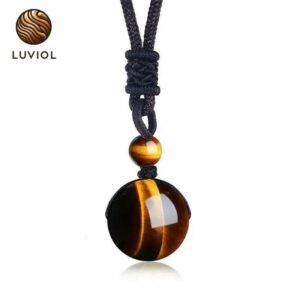 collar con colgante de bola ojo tigre 356 1 1