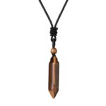 Collar de ojo de tigre para hombre - Colgante Cordón 80cm