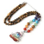 Collar Ojo de Tigre 7 Chakras en Piedra Natural