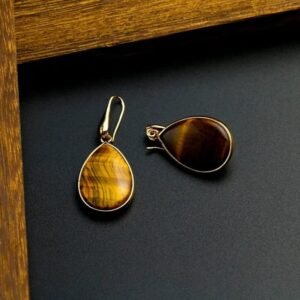 pendientes colgantes con piedra de ojo tigre ojo 336 1 1