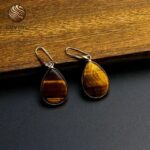 Pendientes colgantes con piedra de ojo de tigre