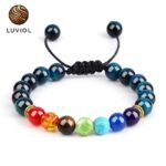 Pulsera Chakras Semipreciosas Ojo de Halcón