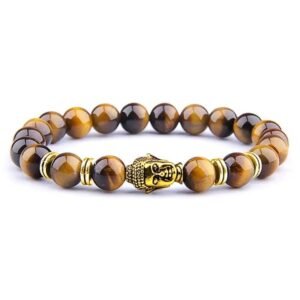 pulsera de cuentas naturales tibetanas amarillo 17cm 656 1 1