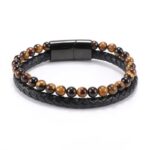 Pulsera de cuero con ojo de tigre