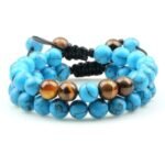 Pulsera de litoterapia simbiosis turquesa ojo de tigre