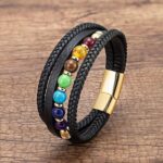 Pulsera de los 7 chakras para hombre: Perlas naturales ergonómicas