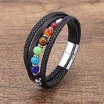 Pulsera de los 7 chakras para hombre: Perlas naturales ergonómicas