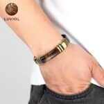 Pulsera de lujo con ojo de tigre para hombre