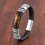 Pulsera de lujo con ojo de tigre para hombre