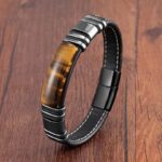 Pulsera de lujo con ojo de tigre para hombre