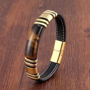 pulsera de lujo con ojo tigre para hombre o 19cm 440 1 1
