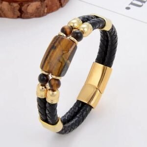 pulsera de mujer con piedra ojo tigre exuberante 19cm 263 1 1