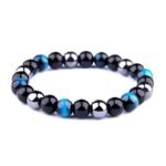 Pulsera de obsidiana y hematita con triple protección ojo de halcón