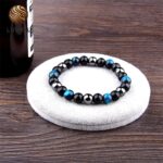 Pulsera de obsidiana y hematita con triple protección ojo de halcón