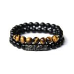 Pulsera de ojo de tigre de hombre de color negro
