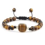 Pulsera de ojo de tigre natural para mujer