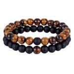 Pulsera de Ojo de Tigre Natural para Pareja