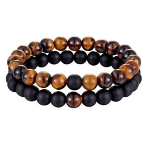 pulsera de ojo tigre natural para pareja onix negro 861 1 1