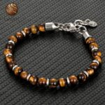 Pulsera de ojo de tigre para hombre – de Cuentas