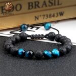 Pulsera de piedra de halcón de energía poderosa
