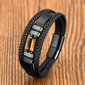 pulsera de piedra ojo tigre para hombre 19cm 856 1 1