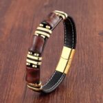 Pulsera de triple protección para hombre con ojo de tigre
