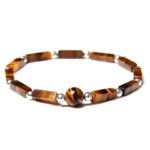 Pulsera Fina de Ojo de Tigre con Piedra Natural