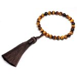 Pulsera Mala Ojo de Tigre – Piedra Natural 19cm Diámetro