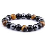 Pulsera Ojo de Tigre Hematita Obsidiana 17cm 19cm 21cm