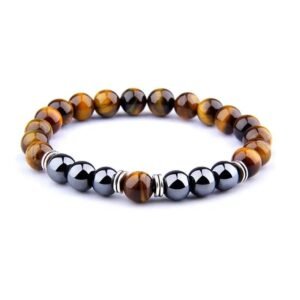 pulsera ojo de tigre y hematites en piedras naturales dinero 17cm 540 1 1