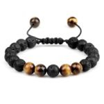 pulsera para hombre con ojo de tigre y piedra lava piedra 646 1 1