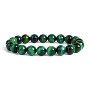 pulsera piedra natural ojo de tigre verde 10mm 17cm 394 1 1
