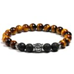 Pulsera tibetana de tigre de piedra natural para hombre