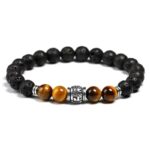 Pulsera tibetana de tigre de piedra natural para hombre